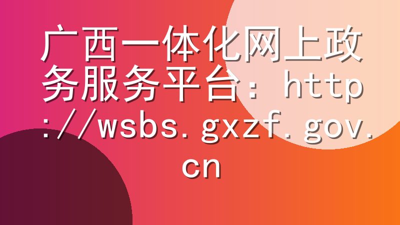 广西一体化网上政务服务平台：http://wsbs.gxzf.gov.cn